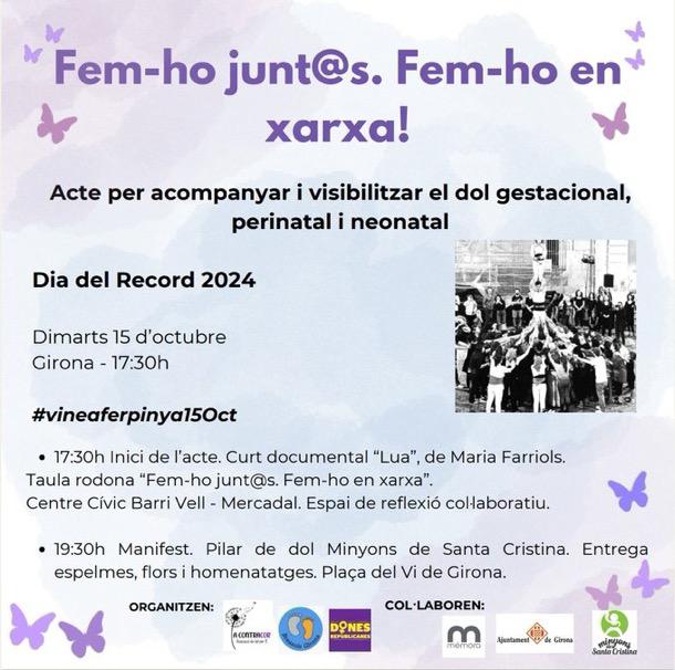 🌸 15 d'octubre, Dia del Dol Perinatal 

Diverses entitats organitzen activitats per acompanyar i visibilitzar el dol gestacional, perinatal i neonatal. Reconeixem el dolor de les famílies que han patit una pèrdua en l'embaràs o després del naixement

<a href="/a_Contracor/">A Contracor</a> <a href="/Umamanita/">UMAMANITA</a>