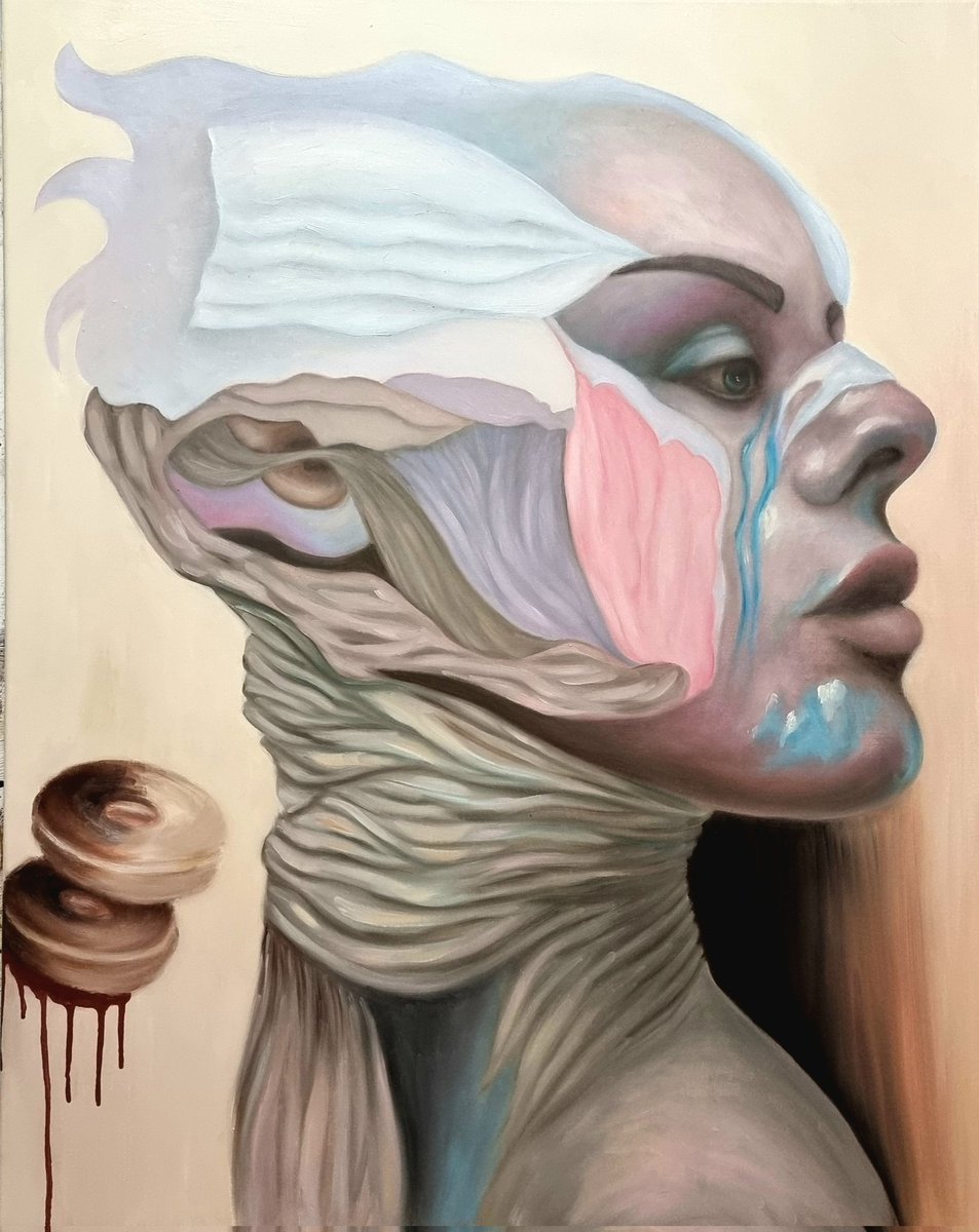 ViolettaPJones's tweet image. &apos;Sugar Coated&apos; series of oil paintings on canvas.

Twisted, 92cmx73cm, TL
What&apos;s a woman, 92cmx73cm, TR
Valkyrie, 116cmx89cm BL
Social media butterfly, 80cmx60cm, BR

Which one speaks to you most?
And why?

#Women #society #difficultconversation