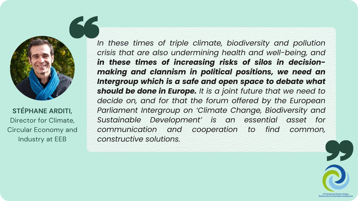 MEP Group CCBSD (@epintergroup_sd) on Twitter photo Thank you, Stéphane Arditi, Director for Climate, Circular Economy, and Industry <a href="/Green_Europe/">European Environmental Bureau</a>, for emphasizing <a href="/EPIntergroup_SD/">MEP Group CCBSD</a> as an open space to find common, constructive solutions to the triple crisis of climate 🌍, biodiversity 🦋, and pollution 🌫️ #CCBSDRenewal Thank you, Stéphane Arditi, Director for Climate, Circular Economy, and Industry <a href="/Green_Europe/">European Environmental Bureau</a>, for emphasizing <a href="/EPIntergroup_SD/">MEP Group CCBSD</a> as an open space to find common, constructive solutions to the triple crisis of climate 🌍, biodiversity 🦋, and pollution 🌫️ #CCBSDRenewal