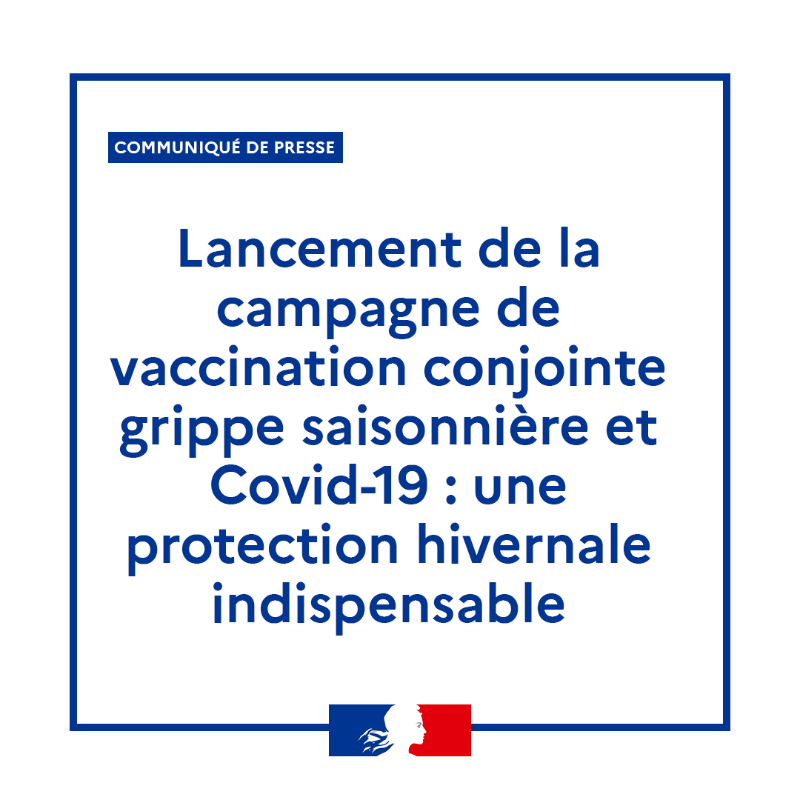 Sante_Gouv's tweet photo. #Communiqué 🗞️| Lancement de la campagne de #vaccination conjointe #grippe saisonnière et #Covid19 : une protection hivernale indispensable.
@Assur_Maladie