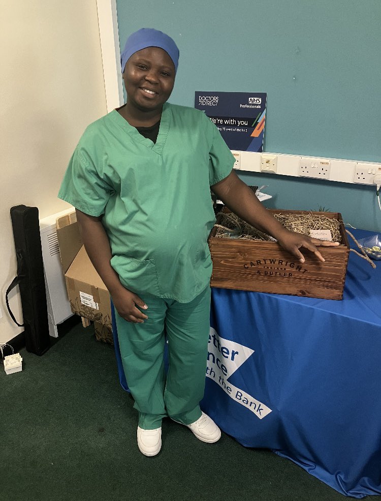 NHSP_Plymouth's tweet photo. Following our celebrations for NHSP Bank Member Appreciation week, we are happy to have been able to present Cartwright &amp; Butler gift hampers to our lucky raffle winners!

It was lovely to see Elizabeth and Eunice, and congratulations to them both!

#NHSP #Raffle #FlexibleWork https://t.co/ufzZ2YONNk