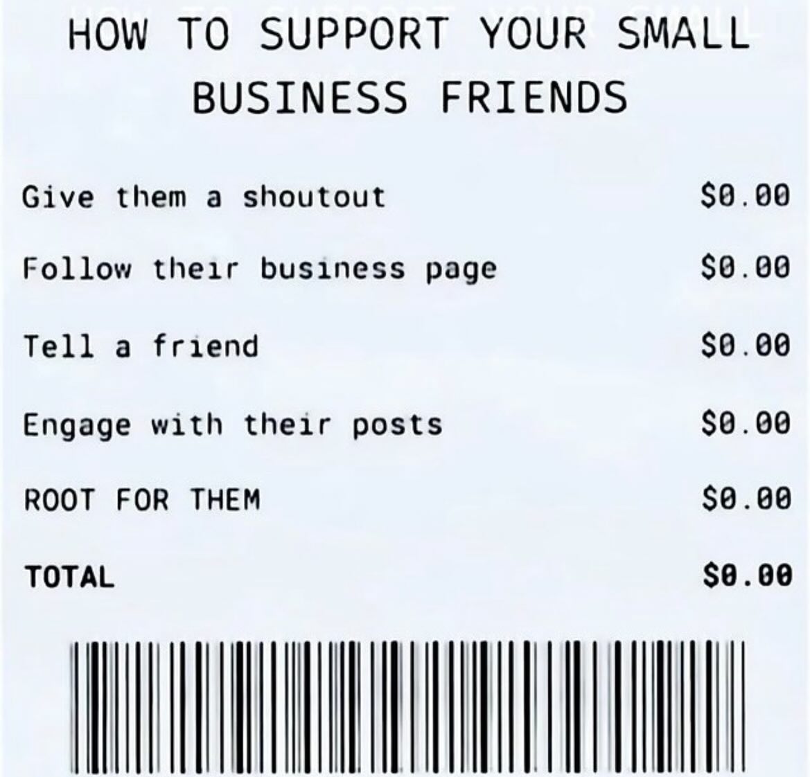 Support costs nothing.