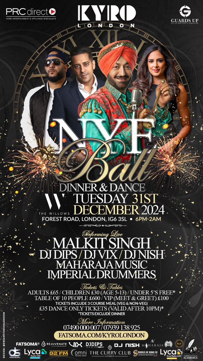 NYE Ball artwork created for @kyrolondonuk who are holding this dinner and dance at <a href="/TheWillowsLndn/">The Willows</a> #HappyClients 🤓 🎉✨

#MalkitSingh #DjDips ##NYEBall #NYE #Desi #Bhangra  #DreamStudiosLondon
