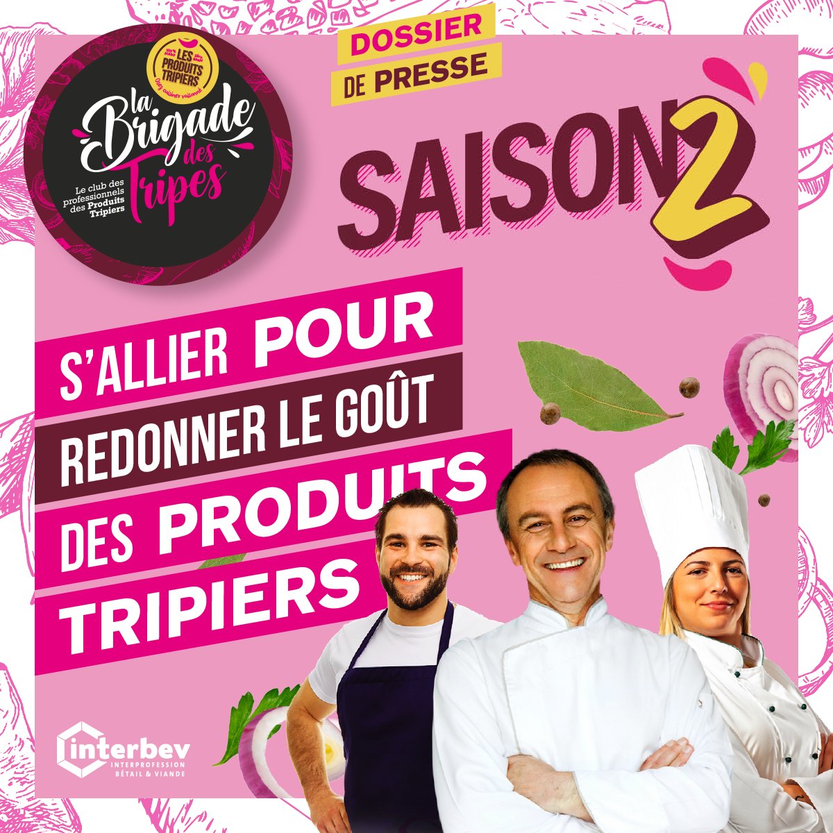 Interbev_fr's tweet photo. Depuis son démarrage en 2023, la Brigade des Tripes dynamise la filière des #ProduitsTripiers en réunissant restaurateurs, chefs bouchers, artisans bouchers, tripiers, charcutiers et traiteurs unis par leur passion.

En 2024, la #BrigadeDesTripes souhaite fidéliser et fédérer ses membres actuels, tout en continuant de développer sa communauté dans 3 nouvelles villes : Strasbourg, Limoges et Caen, sans oublier d'agrandir la communauté à Paris et à Lyon.

Découvrez en plus sur cette 2e saison à venir dans le Dossier de Presse ➡️ https://t.co/cXTtK48ayW
