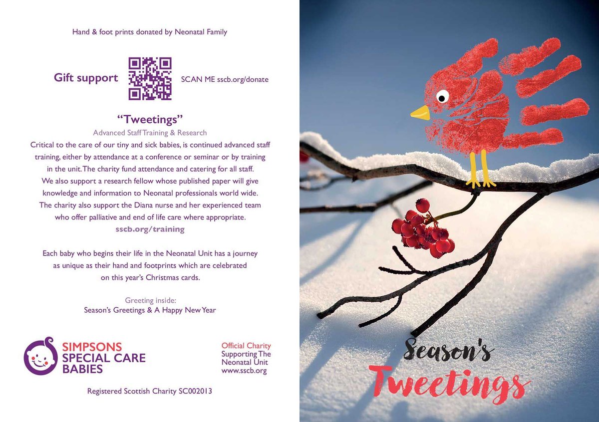 🎄❤️ Celebrate the season of giving with our neonatal charity Christmas cards! Each card features the tiny hand or footprint of a baby who spent time in the Neonatal Unit. All proceeds support our life-saving care and family services. buff.ly/3MQUApw