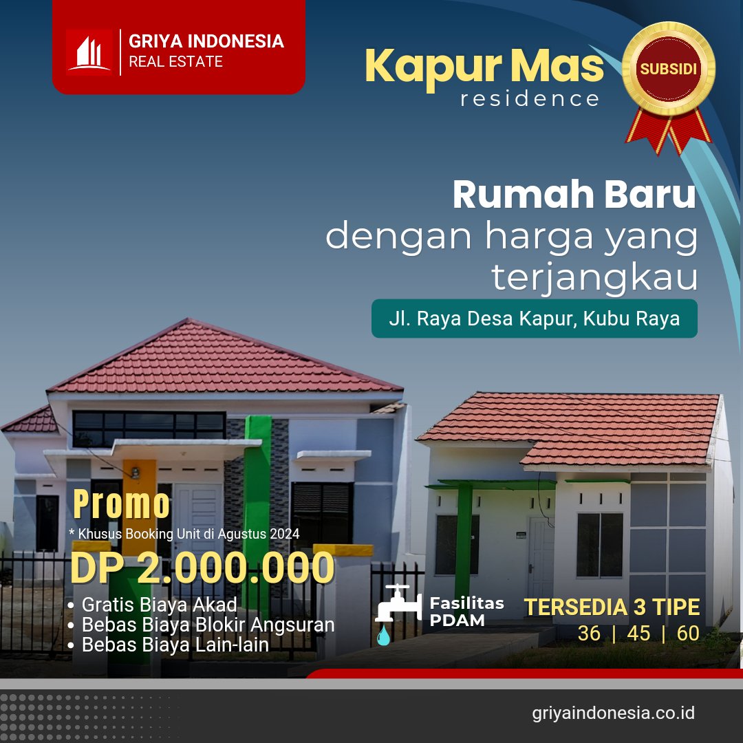 GriyaIndonesia's tweet photo. Halo pejuang CPNS di Kalimantan Barat. Semoga diterima menjadi abdi negara (ASN) ya nih mimin juga rekomendasikan rumah murah yang bisa kamu jadikan harapan untuk masa depan #CPNS #ASN #Kalbar https://t.co/2aJZT3ykdQ