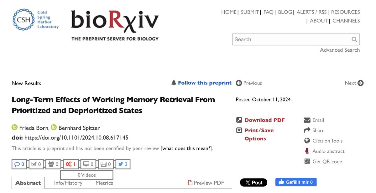 Frieda Born (@friedaborn) on Twitter photo Why do some memories fade in seconds, while others stay with us for life? Working Memory (WM) holds info for just moments, but certain bits manage to stick around and make it into Long-Term Memory (LTM). In our new ⚡️preprint⚡️, we examined what helps these memories stick. 1/ Why do some memories fade in seconds, while others stay with us for life? Working Memory (WM) holds info for just moments, but certain bits manage to stick around and make it into Long-Term Memory (LTM). In our new ⚡️preprint⚡️, we examined what helps these memories stick. 1/