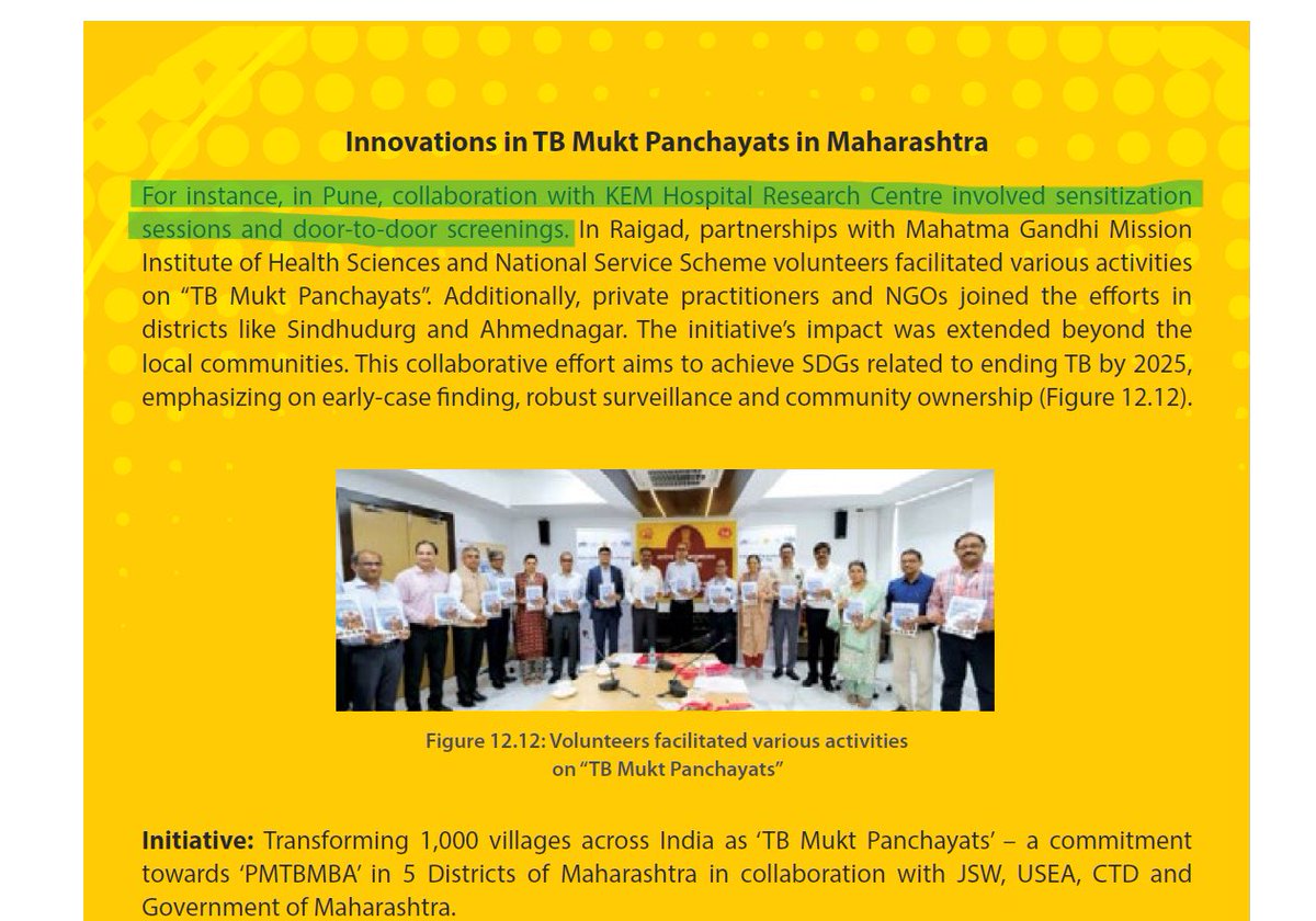 Swathi Krishna (@drswathikrishna) on Twitter photo The collaborative work which we did at <a href="/kemvadu/">KEMHRC- Vadu</a> on TB Mukt Panchayat in Shirur and Haveli talukas with <a href="/dtopunerural/">TB Mukt Pune Rural</a> is now featured in India TB report 2024 (p 106) <a href="/TbDivision/">Central TB Division | #TBMuktBharat</a> <a href="/TBHDJ/">TB Harega Desh Jeetega</a> The collaborative work which we did at <a href="/kemvadu/">KEMHRC- Vadu</a> on TB Mukt Panchayat in Shirur and Haveli talukas with <a href="/dtopunerural/">TB Mukt Pune Rural</a> is now featured in India TB report 2024 (p 106) <a href="/TbDivision/">Central TB Division | #TBMuktBharat</a> <a href="/TBHDJ/">TB Harega Desh Jeetega</a>