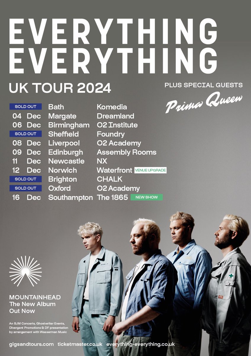 E_E_'s tweet photo. Our Winter ‘24 UK tour; now with added
Southampton, due to demand!

Advanced presale registration is now open via our EEE pass where you will receive an access link ahead of the presale going live tomorrow (16th October) at 10am.

https://t.co/qRd9L4Nelu https://t.co/dDsl7wf27k
