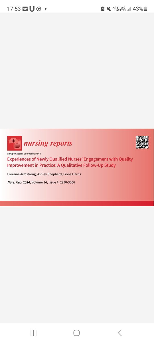 Newly Qualified Nurses' engagement with Qi. A qualitative study.  Ethnography study findings to follow. <a href="/AshepherdQi/">Ashley Shepherd</a>