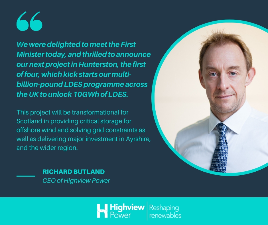 We are thrilled to announce the next phase of our Long Duration Energy Storage (LDES) programme with the launch of a 2.5GWh liquid air energy storage (LAES) plant at Hunterston, Ayrshire.

The facility will significantly enhance Scotland's energy storage capabilities, delivering