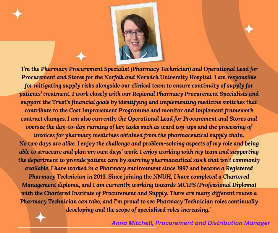 Meet Anna , our Pharmacy Procurement and Distribution Manager #RXTechDay <a href="/NNUH/">Norfolk and Norwich University Hospitals</a>