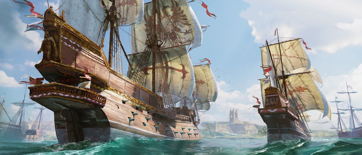 Los galeones españoles dominaron el océano.

¿Pero qué los hacía tan especiales?

¿Qué los diferenciaba del resto de embarcaciones?

🧵Te lo contamos en este hilo