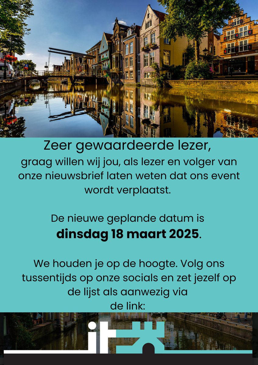 Het event van IT=Alkmaar is verplaatst! 
itisalkmaar.nl/it-events/het-…
