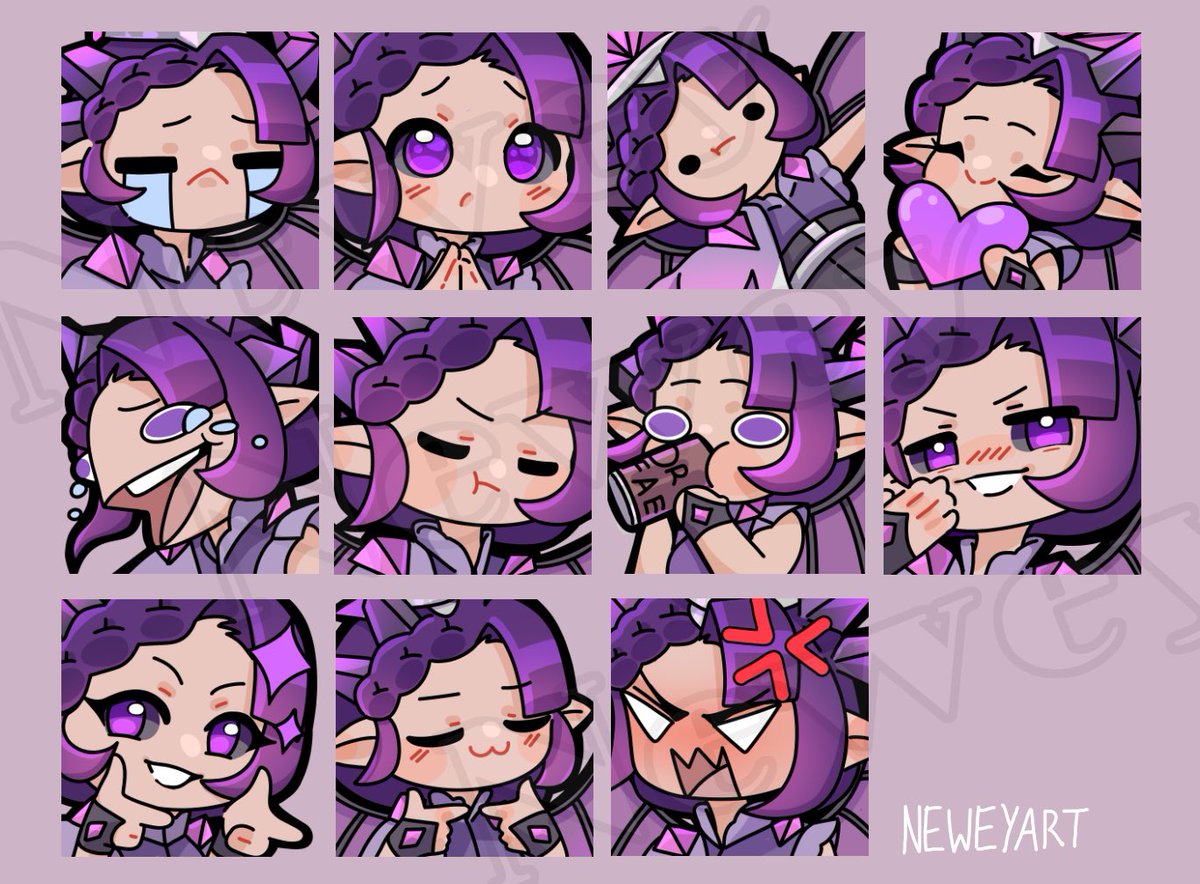 NEW FAEMOTES ARE DONE!!!!! Just like our wonderful follower emotes these were done by the amazing <a href="/NeweyArt/">🐡Newey🐡</a>!!!! Pls comm her she’s so incredible #DrawgonsFae