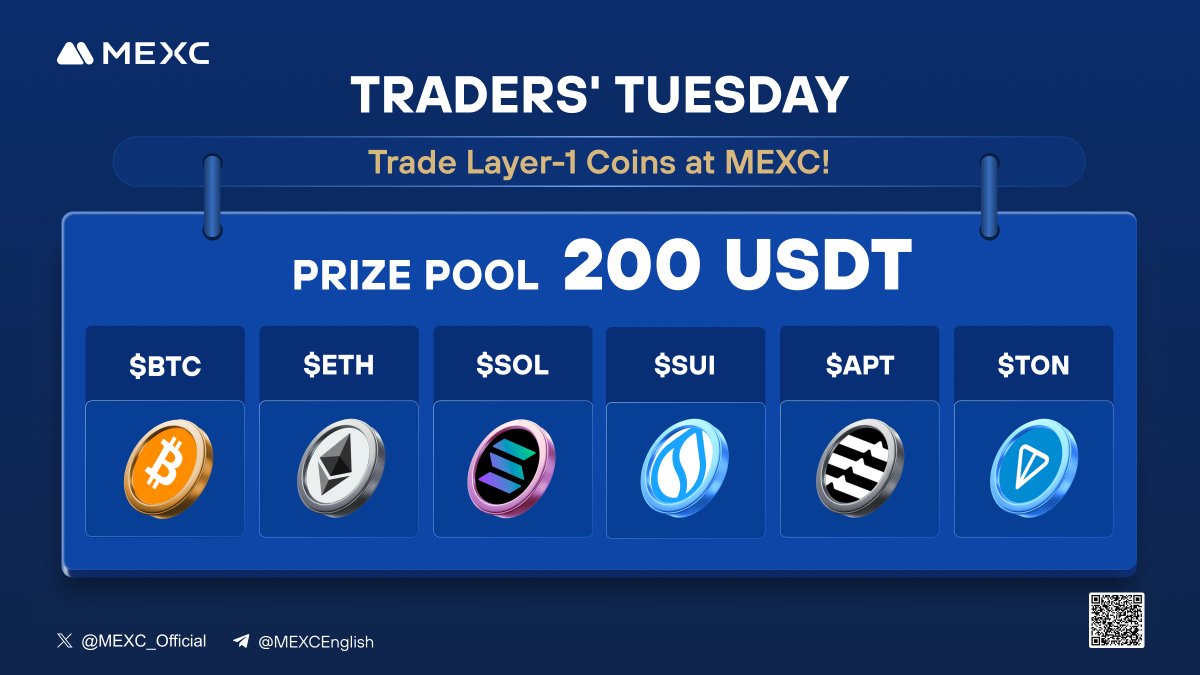 🚀Trade any of these hot Spot & Futures pairs on #MEXC for a chance to  share 200 USDT! 🔥Participating Trading Pairs: $BTC, $ETH, $SOL, $SUI,  $APT, $TON 1️⃣Follow @MEXC_Official, 💙 and QT