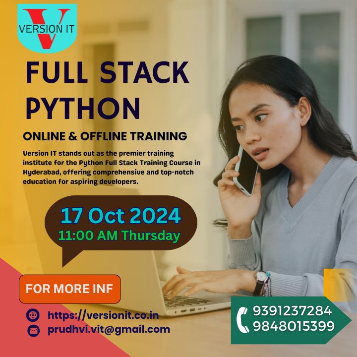 VersionitCloud's tweet image. Python Full Stack Training with Placement Assistants
✅New Batch Online & Offline Demo
🗒Date: 17th October 2024
⏰Timing: 11 :00 AM
⌛️Duration: 5 MONTHS
Visit Our Website: versionit.co.in/python-full-st…
#pythonfullstacktraining #versionit
#pythonfullstackcourse
@9391237284/9848015399