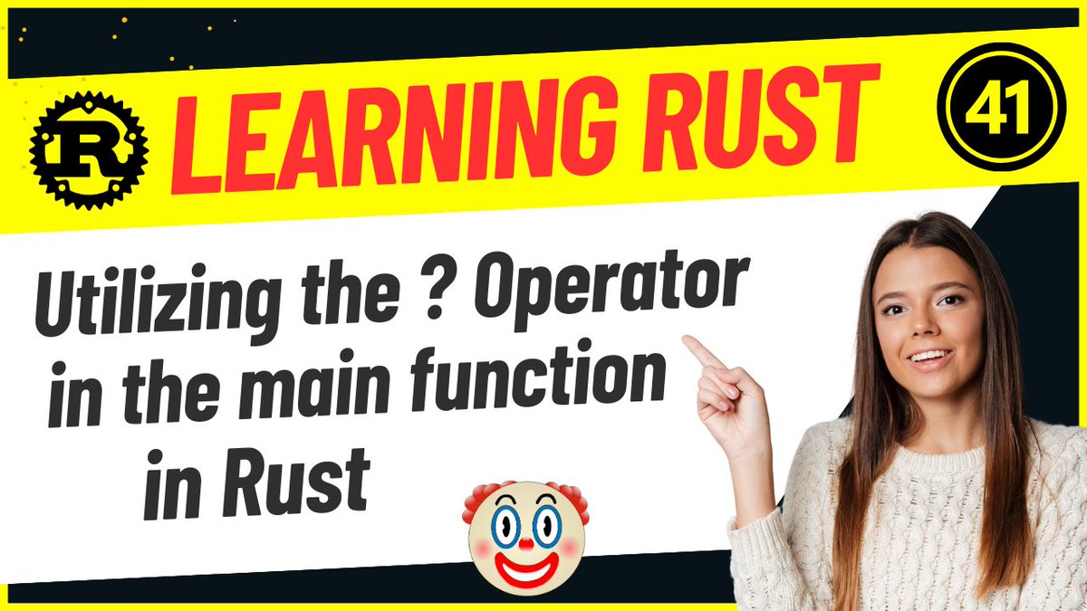 skillbakery's tweet image. 🚀🦀 Learn how to utilize the ? operator in the main function in Rust with our latest tutorial! 🌟 Level up your Rust programming skills today! 🛠️📚💻

🎥 Watch now: [youtu.be/8VtVULzafrg] 🎬
#mainfunction #webdevelopment #codingtutorial #webdevwednesday #skillbakerystudio 🌟