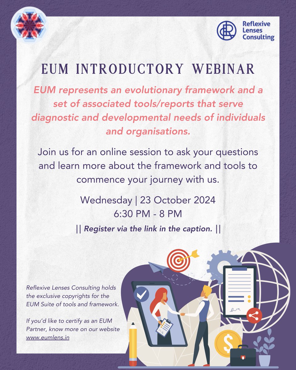 eumlens's tweet image. Curious about the EUM Framework and Tools? Curious how you can incorporate this tool in your life and work?
Join us to get initiated into our world.
Register here:forms.gle/nZbLqxtLx7TZYz…

#eumlens, #eumresearch, #eum, #testimonials, #ashokmalhotra, #eumreflections, #eumworkshop