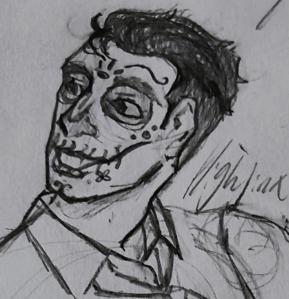 Highjinx_626's tweet photo. Ooo, I'm scheming .. I actually love him so much with this makeup.

#COD #CallofDuty #fanart #codtober #Inktober #MW2 #Rudy #RodolfoParra #art #traditionalart https://t.co/Y3EXHaSshz