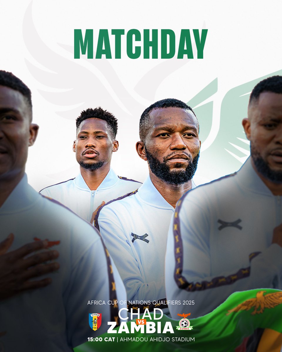 FAZFootball's tweet photo. Chipolopolo date Chad! #ChaZam #AFCON2025 #WeareChipolopolo https://t.co/9Ws6eFJABA