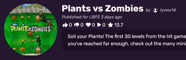 tyrew121's tweet photo. After years of procrastinating, I have finally joined modded servers. Expect to see a sea of levels being republished soon! We already got a certain PvZ level up for the first time on PS3!
#LittleBigPlanet 
https://t.co/rZq6ysZdLQ https://t.co/XE5NyO4q9e