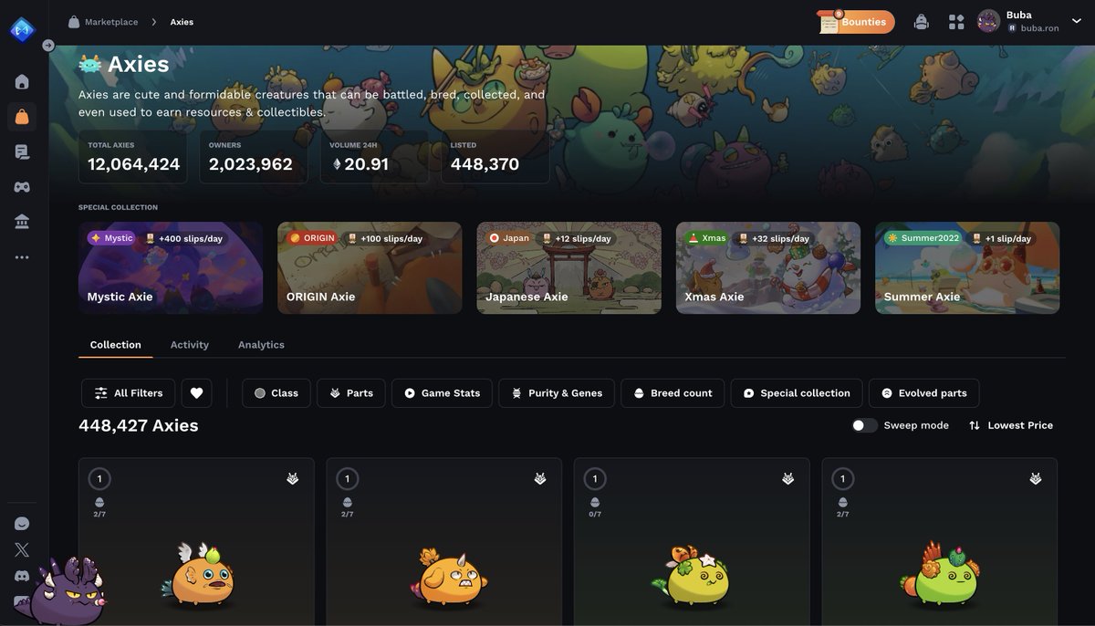 AxieInfinity's tweet photo. There are over 400,000 axies looking for a new home on App.axie.

Shopping time?

Browse the marketplace with your Axie Pal and snap a pic while you’re at it.

Oh, and remember to tag @AxieInfinity and @kindred_ai.

Two lucky winners will get a summer axie!

Get Axie Pals now👇

🎮 : https://t.co/2igY18gMsp