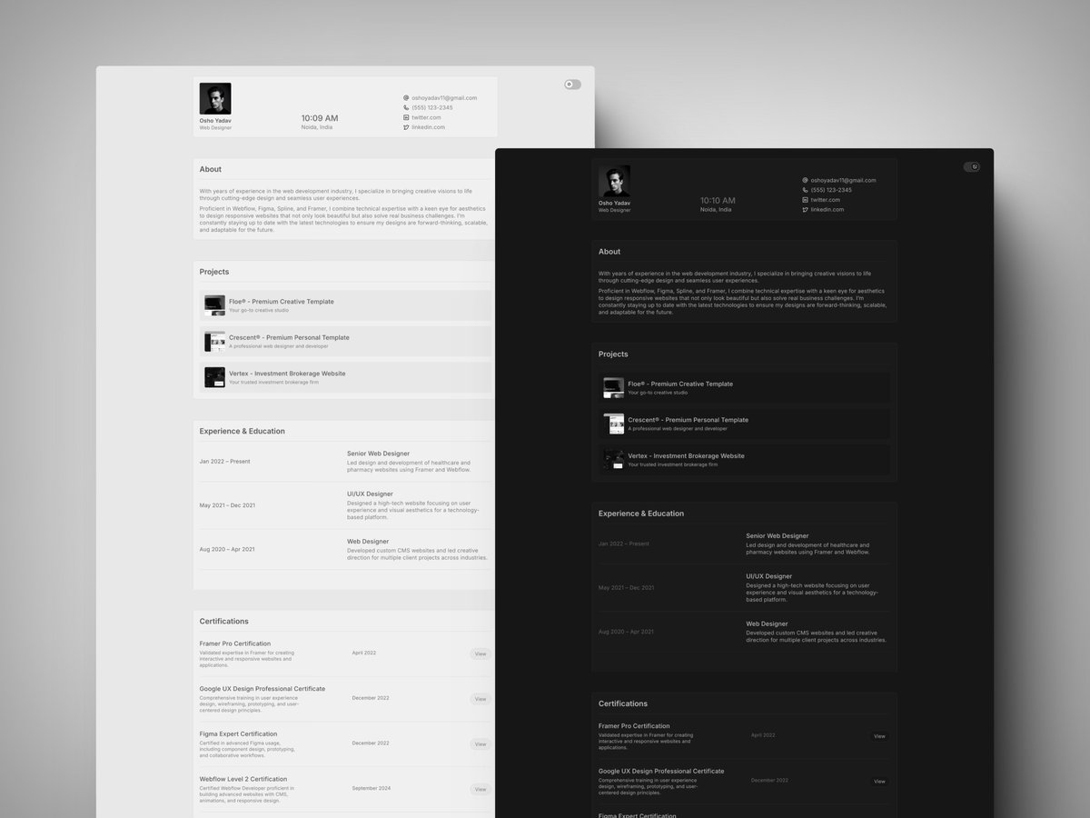 Here is my upcoming CV template build in <a href="/framer/">Framer</a>.
Preview -  notyouraveragecv.framer.website