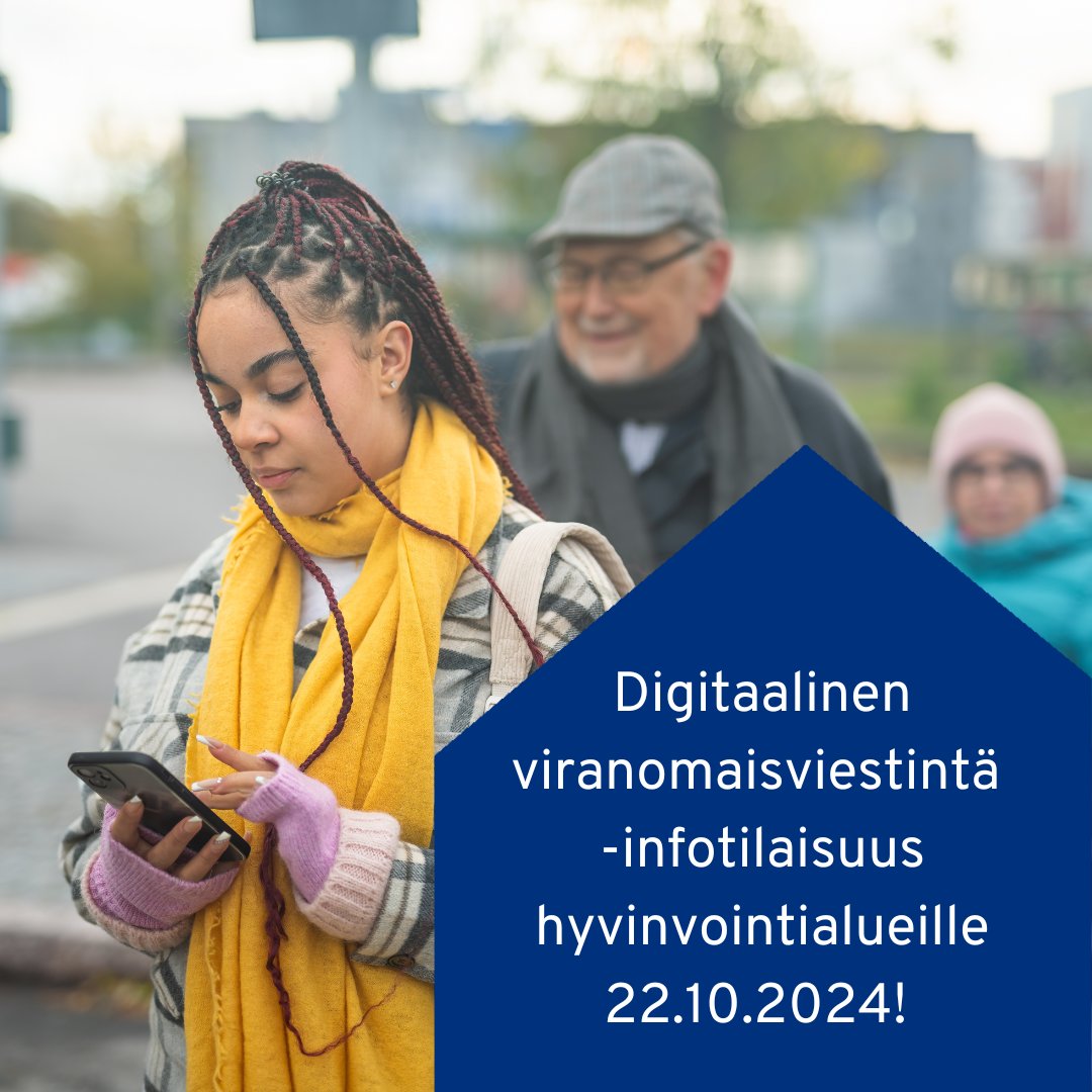 Suomessa siirrytään kohti ensisijaisesti digitaalista viranomaisviestintää. Tule mukaan hyvinvointialueille suunnattuun Digitaalinen viranomaisviestintä -infotilaisuuteen 22.10.2024 kuulemaan, mitä muutos edellyttää! 

Lisätietoja 👉 dvv.fi/digi-ensin-han…