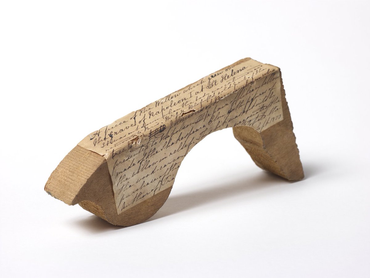 #OTD in 1815, Napoleon arrived at the island of St Helena, roughly 7,000km from France, where he would spend the rest of his life in exile.

This curio from our Isabella Banks collection is a piece of the willow tree which grew over Napoleon's grave.