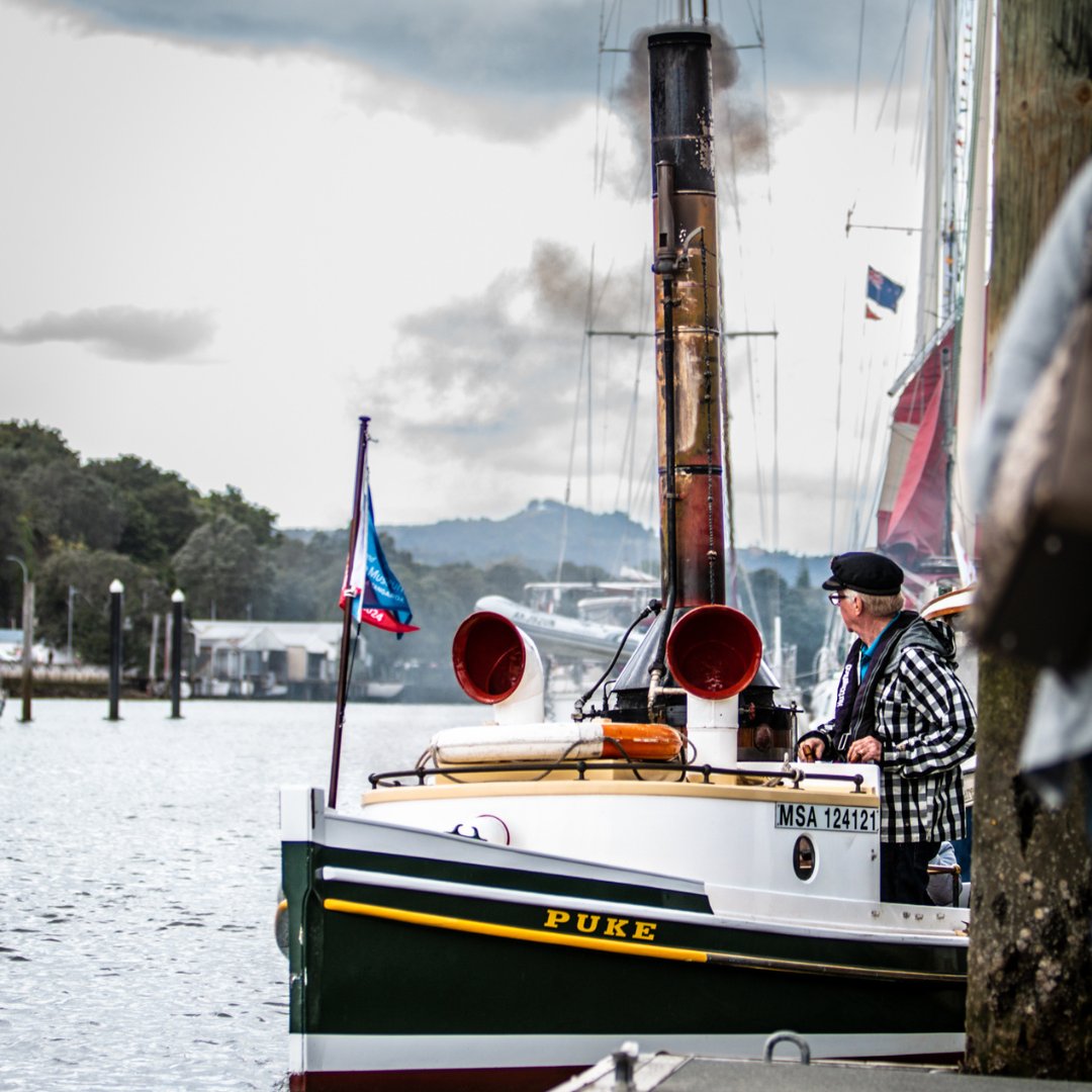 nz_maritime's tweet photo. Great to see so many of you #WhangareiMaritimeFestival! SS PUKE sailed 61 times with 303 passengers thanks to our amazing volunteers! ⛵️ Huge thanks to the organisers and Jay's Photography for the fantastic photos of PUKE in action. #NZMaritimeMuseum #SSPUKE #SteamTug https://t.co/e1iT5v48jh