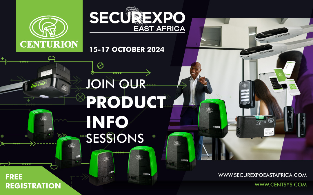 Don't miss out on our exclusive training information sessions at Securexpo East Africa!
#CENTURION #CenturionSystems #Training #AccessAutomation #SecurexpoEastAfrica #SMARTEcosystem #SecuritySolutions #Automation #ProductInformationSessions
 
Link: eu1.hubs.ly/H0d1fn-0
