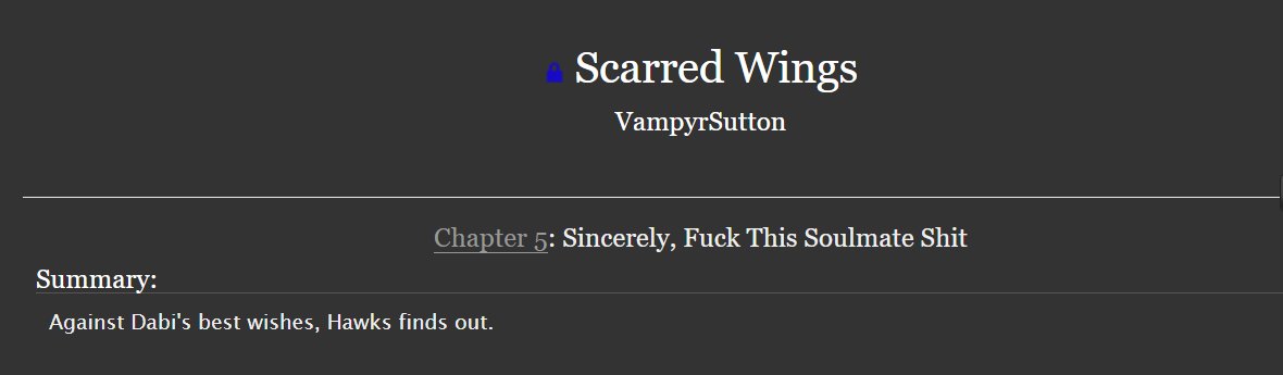 Vampyrslutton's tweet photo. Time for Chapter 5 of Scarred Wings for the
@risingashdabi bang! Art by Actaeon is in Chapter 2 and this was beta'd by DogsAretheBest312! And plot is finally rolling! https://t.co/0YH9MgX8h8