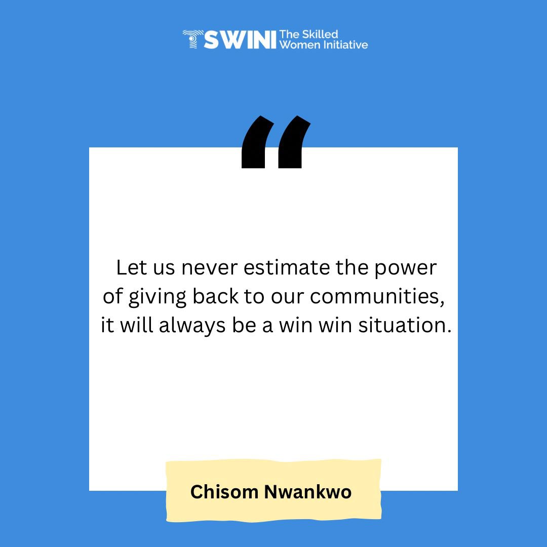 Give back today and create a ripple of kindness in your community. The change starts with you . 

#theskilledwomeninitiative
#tswini
#idp 
#humanitarian
#changingnarratives
