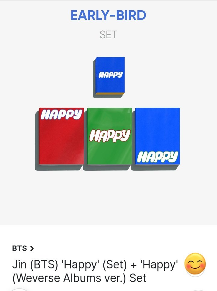 BTS47shop's tweet image. #PREORDERLowprofitGO #Jin #HappyGO
HAPPY
Set (3 ver)+ Weverse Album - Php 3457
Set (3 versions) - Php 2817
Random-Php 987
Weverse Album- Php 677
+ LSF + shop freebies
ETA: December 2024
DOP: PAYO/DP 500 balance after 1 month
MOP: Gcash/PayMaya/BPI/BDO
MOD: GGx, SDD
DM to reserve