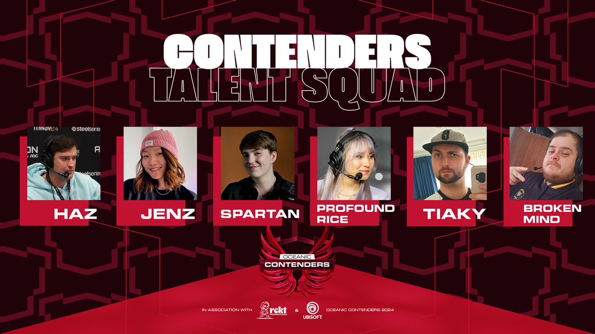 REKT (@rektgn) on Twitter photo ๐จTALENT ALERT๐จ
Introducing your OCEANIC CONTENDERS talent lineup:
๐ด<a href="/HazDaddySlim/">HazDaddySlim</a>
๐ด<a href="/Jenzlinger/">Jenz</a>
๐ด<a href="/SunburntSpartan/">Spartan</a>
๐ด<a href="/Profound_Rice/">Profound Rice</a>
๐ด<a href="/Tiaky_/">Tiaky</a>
๐ด<a href="/BeauJamesRowle1/">Br0ken_M1nd</a>
Join Jenz & Tiaky LIVE tonight for PlayDay1โฃ
๐ 6:30pm AEDT
๐บ /REKTgn ๐จTALENT ALERT๐จ
Introducing your OCEANIC CONTENDERS talent lineup:
๐ด<a href="/HazDaddySlim/">HazDaddySlim</a>
๐ด<a href="/Jenzlinger/">Jenz</a>
๐ด<a href="/SunburntSpartan/">Spartan</a>
๐ด<a href="/Profound_Rice/">Profound Rice</a>
๐ด<a href="/Tiaky_/">Tiaky</a>
๐ด<a href="/BeauJamesRowle1/">Br0ken_M1nd</a>
Join Jenz & Tiaky LIVE tonight for PlayDay1โฃ
๐ 6:30pm AEDT
๐บ /REKTgn