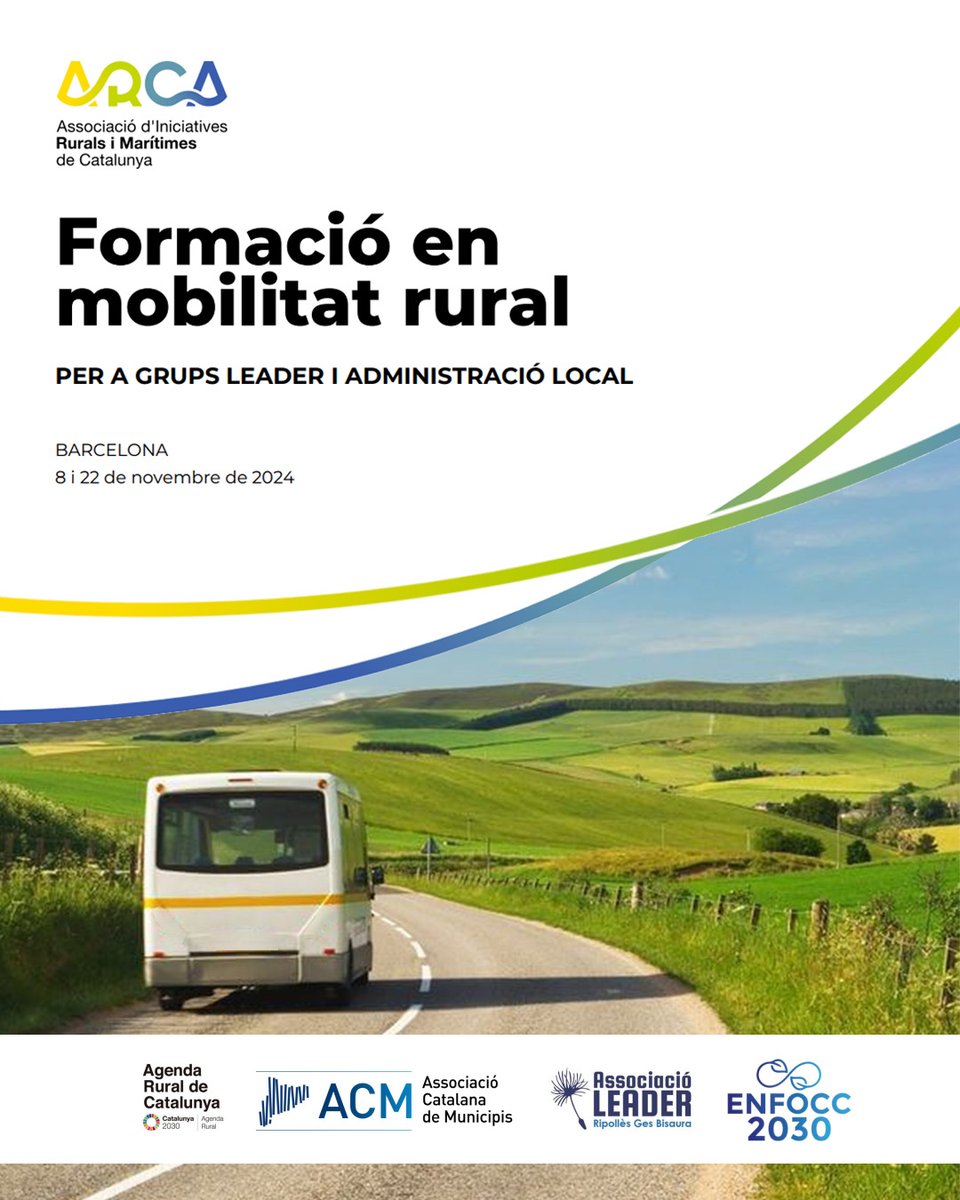 LeaderRGB's tweet photo. 🔝Apunta't a la Formació en MOBILITAT RURAL. Per a grups #LEADERCAT i Administració Local.
🚌L'objectiu d'aquesta formació és sensibilitzar sobre la millora de la mobilitat rural #ENFOCC2030
🗓️ 8 i 22 novembre🕕 9:30-14:30h
📍@ACMunicipis
Més informació ⤵️
https://t.co/F3rCWVzkyb https://t.co/hZQU6yFiW3