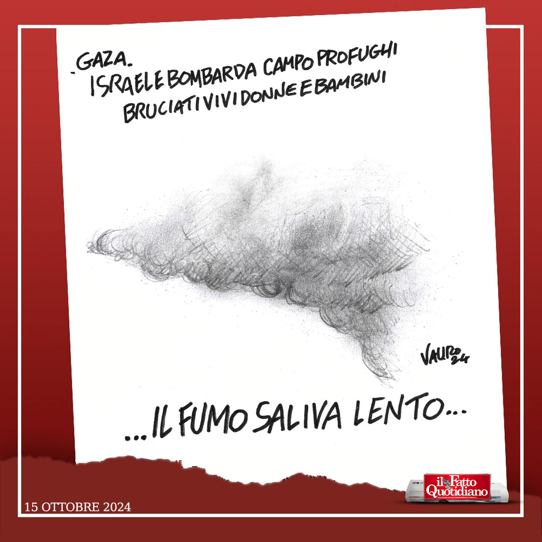 #15ottobre #Gaza
🔴 LA NUOVA VIGNETTA DI VAURO

Tutto Vauro: vaurosenesi.it