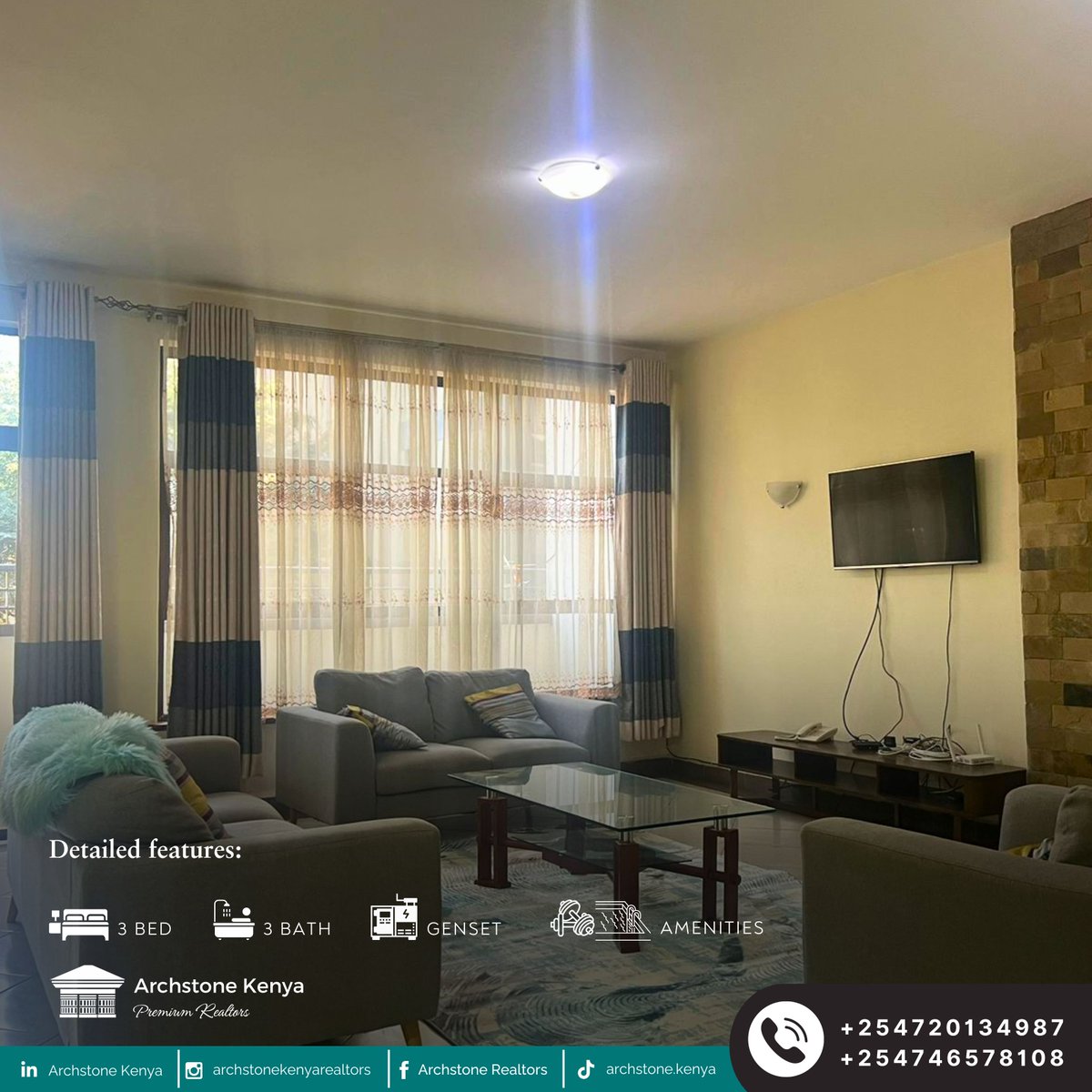 Archstone_Kenya's tweet photo. Luxurious 3 bedroom en-suite furnished apartment in #GeneralMathenge.Modern furniture,4 bathrooms, clubhouse, and backup genset. Rent includes service charge. Ideal for diplomats or expats.
#Impeached #RealEstateKE #LuxuryLiving #ruto #NairobiHomes #FurnishedApartments #gachagua https://t.co/CbLroNAYqx