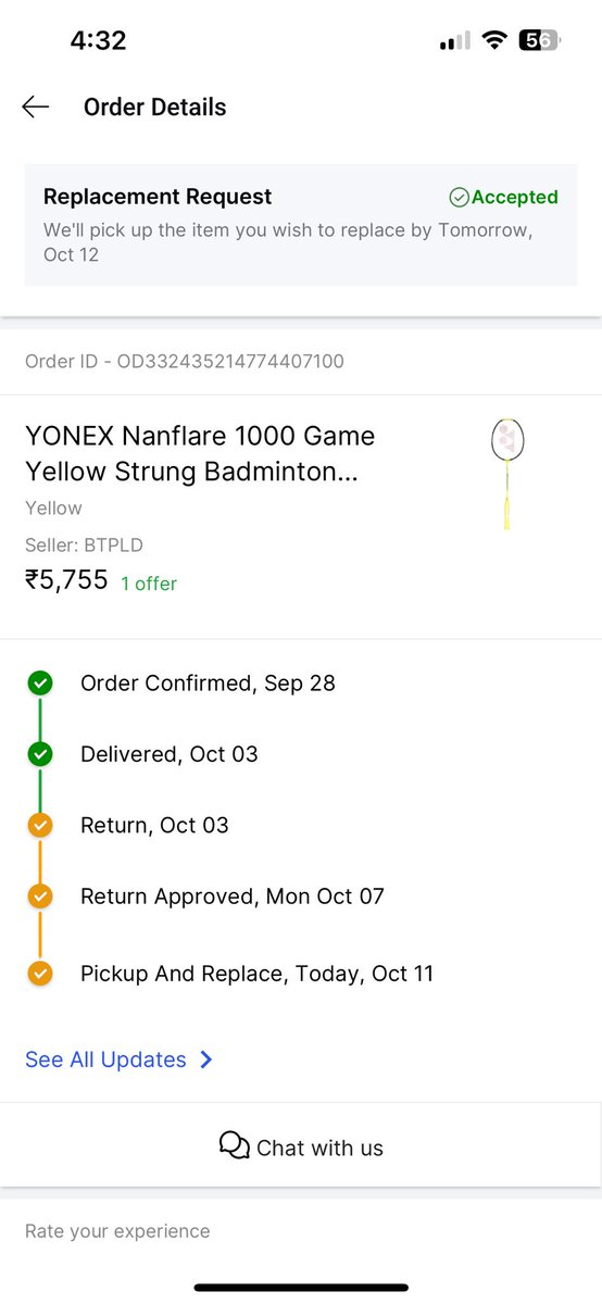 gurampur's tweet photo. I lost my faith about the product &amp; service they offer in #Flipkart I had ordered YONEX 1000game racket during the big billion day sale.

@flipkartsupport 
@Flipkart 
@_Kalyan_K 
#FlipkartFail 
#flipkartscam 
@FlipkartStories https://t.co/LIOgDs8AWG