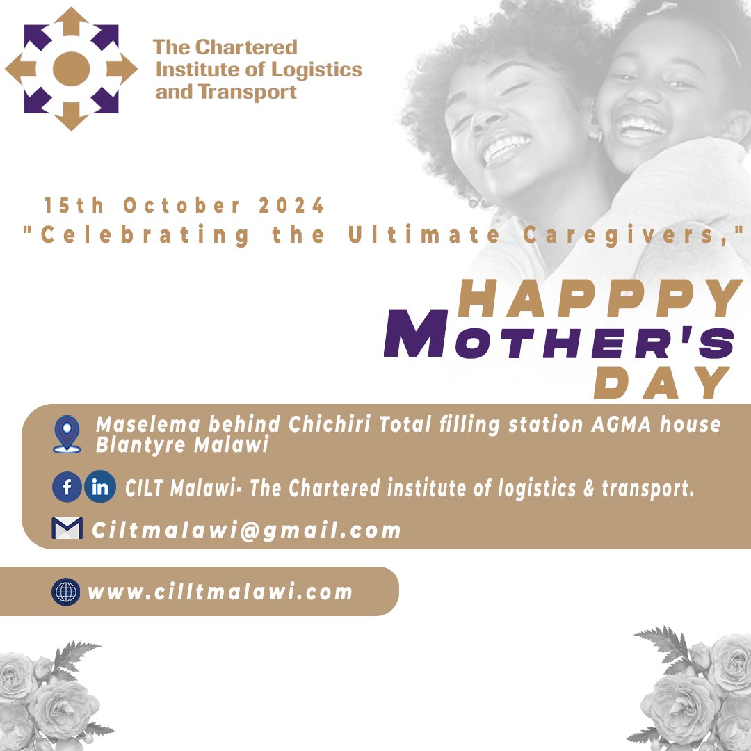 To all the amazing mothers in  logistics and transport community, we salute you. Your dedication, hard work, and love keep the industry moving.
<a href="/KingJames/">LeBron James</a> #Ciltmalawi <a href="/cilt_global/">CILT International</a> <a href="/LilongweMayor/">Mayor of Lilongwe</a>
#StrongerTogether