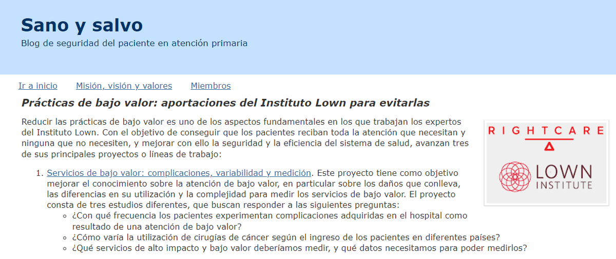 sanoysalvoblog's tweet image. Prácticas de  bajo valor: aportaciones  del Instituto Lown para evitarlas
. Complicaciones, variabilidad y medicción de servicios de bajo valor
. Uso excesivo de stents
. Plan de acción para eliminar la sobrecarga de medicamentos 
+ info: sano-y-salvo.blogspot.com/2024/10/practi…
#SegPac #PtSafety