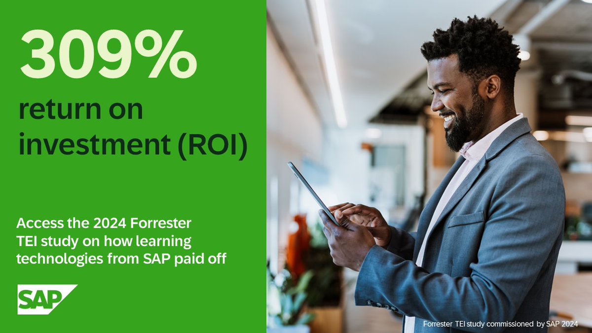 IDeneux's tweet image. Customers achieved significant return on investment using #SAPLearningHub and #SAPEnableNow to improve teams’ training. Find out how by reading our commissioned Forrester Total Economic Impact™ Study.
Learn more: imsap.co/6013qKhwc