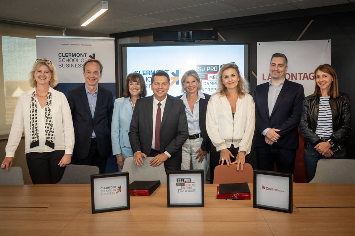 🤝🏼 <a href="/ESJPRO/">ESJ PRO</a> - filiale du Groupe <a href="/CentreFrance/">Groupe Centre France</a> <a href="/lamontagne_fr/">La Montagne</a> - &amp; Clermont School of Business unissent leurs expertises et forces territoriales pour proposer une nouvelle spécialisation en bachelor “Médias &amp; Journalisme” en alternance. En savoir + : bit.ly/47TIhSz