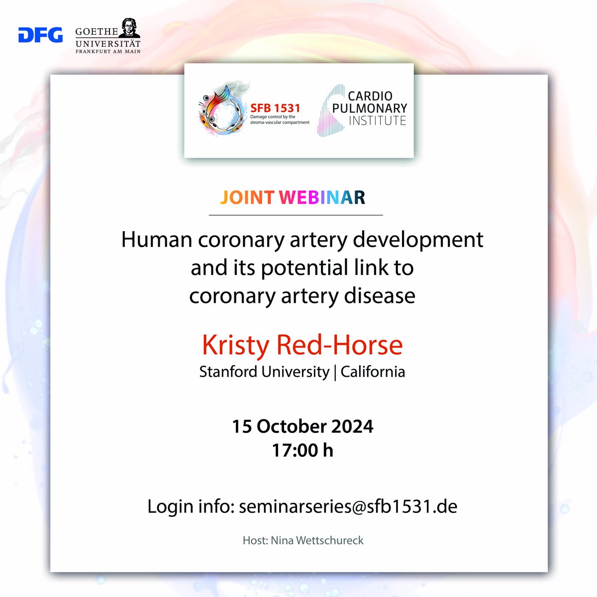SFB 1531 (@sfb1531) on Twitter photo 📢 Looking forward to our <a href="/CPI_ExStra/">CPI</a> joint webinar with <a href="/kristyredhorse/">Kristy Red Horse</a> from <a href="/Stanford/">Stanford University</a> TODAY! Join us to learn more about the crucial connections between coronary artery development and coronary artery disease! 🫀 📢 Looking forward to our <a href="/CPI_ExStra/">CPI</a> joint webinar with <a href="/kristyredhorse/">Kristy Red Horse</a> from <a href="/Stanford/">Stanford University</a> TODAY! Join us to learn more about the crucial connections between coronary artery development and coronary artery disease! 🫀
