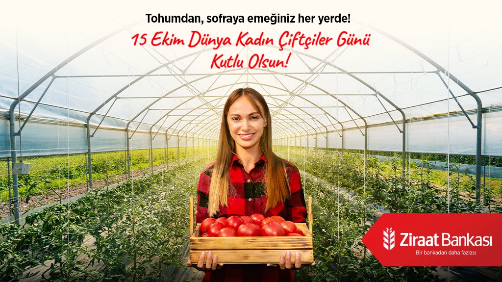 Tohumdan, sofraya emeğiniz her yerde
15 Ekim Dünya Kadın Çiftçiler Günü kutlu olsun! #ZiraatBankası #BirBankadanDahaFazlası #15EkimDünyaKadınÇiftçilerGünü