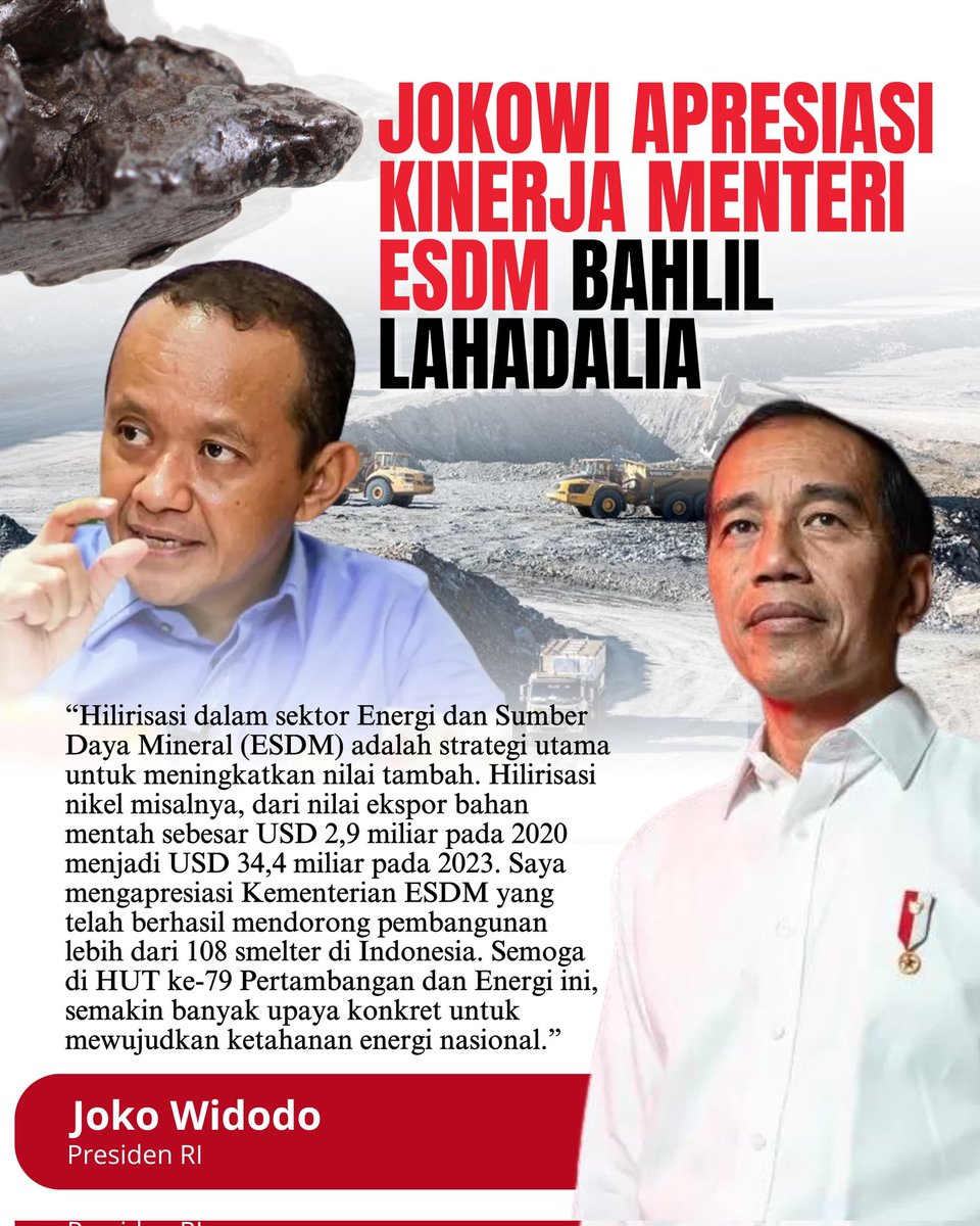 antvrs9's tweet photo. Jokowi Apresiasi ESDM karena semakin bnyak upaya kongkrit yg dijalankan pak bahlil dalam wujudkan Ketahanan energi https://t.co/kB4OvXuc9V