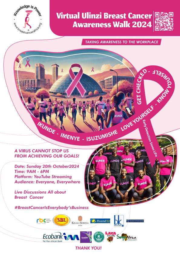 Join us for the Virtual ULINZI BC Awareness Walk!

Raise awareness and support the fight against breast cancer from wherever you are. The Virtual Walk will take place on Sunday, October 20th, 2024, streaming live on YouTube.
youtube.com/live/z6jEpzck8…