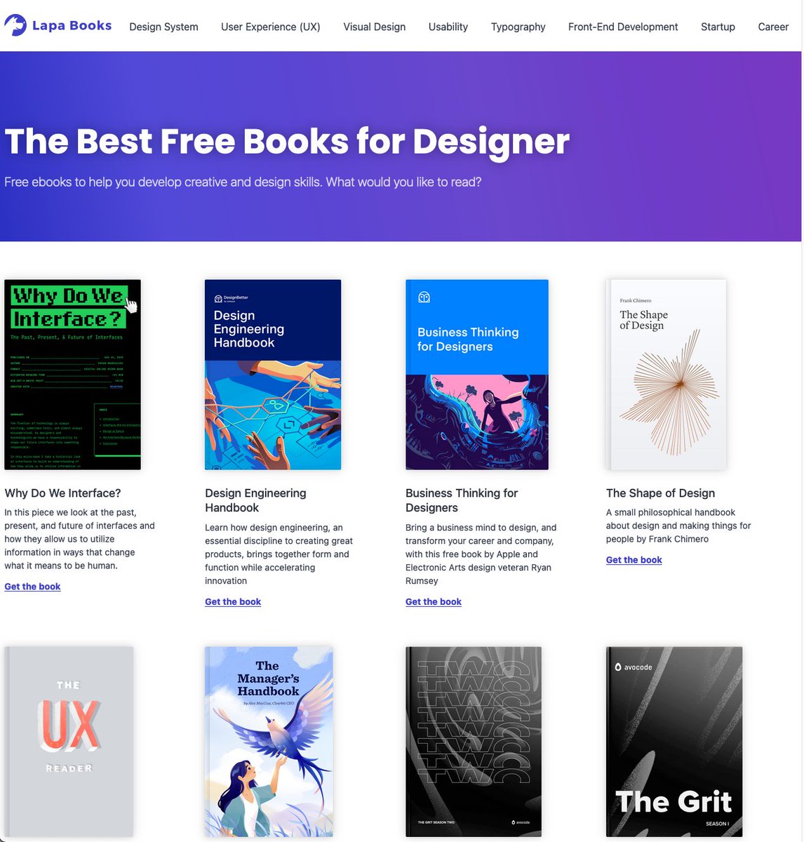 WalterStephanie's tweet image. If you are starting your design career and are on a budget, I got something for you: a curated list of the best free eBooks for designers, created by @lapaninja: lapabooks.com 

So, what’s on your reading list? 

#FreeEbooks #DesignSkills  #DesignerResources