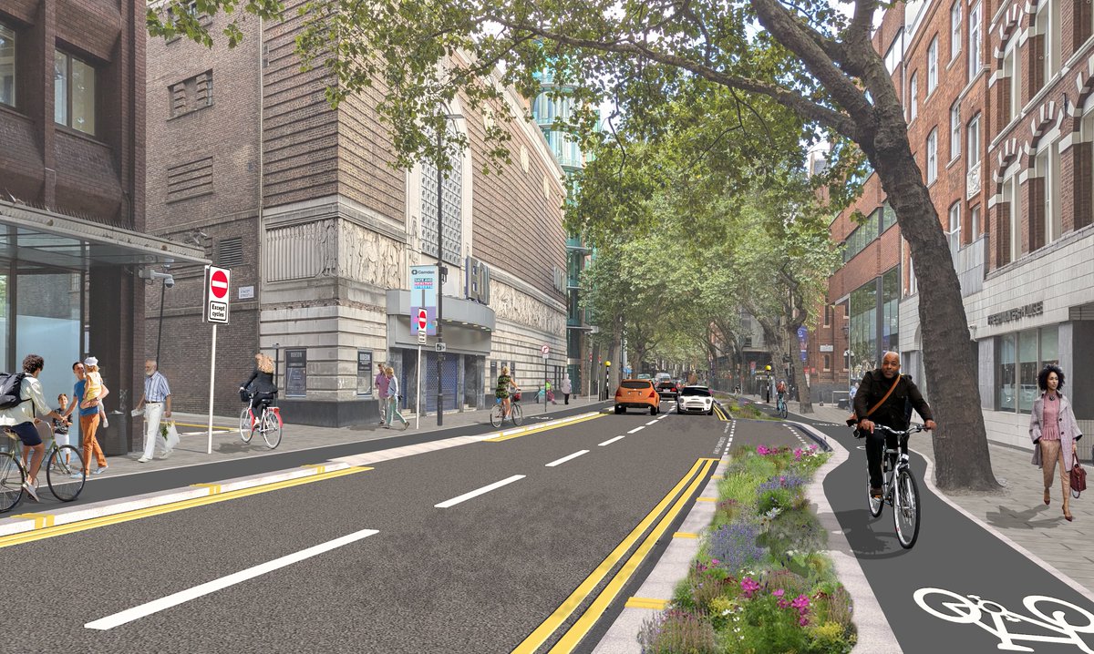 CamdenCouncil's tweet photo. We're proposing to make changes around Shaftesbury Avenue, including new cycle lanes up to Charing Cross Road, loading bays and pedestrianising Phoenix Street   and St Giles Passage. Find out more and have your say at https://t.co/qQbdNbs3r8 https://t.co/pQkud63uq7